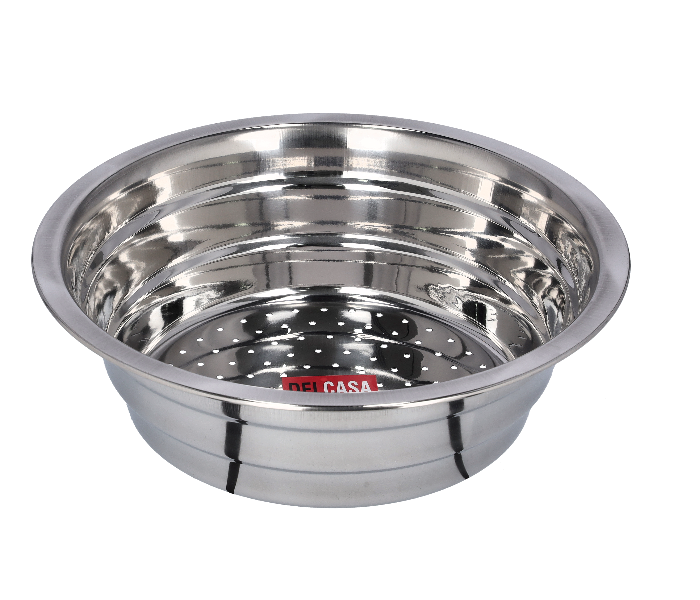 Delcasa DC1874 29 cm Stainless Steel Rice Strainer with Bottom Hole -Silver - Zoom Image 1