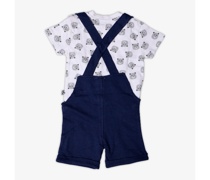 Hugs and Kisses SU19SSV19 9-12Month Bearholic Baby Dungarees -Blue and White - Zoom Image 2