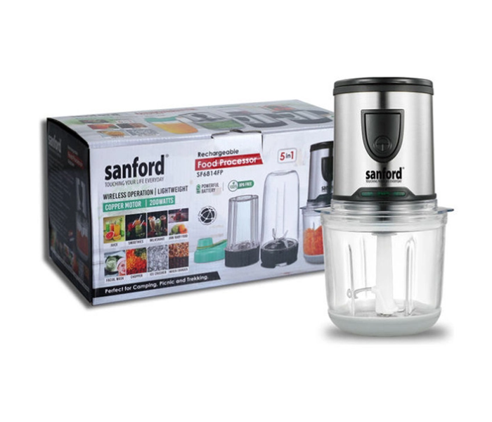 Sanford SF6814FP 5 In 1 25L 200 W Rechargeable Food Processor - Silver Black - Zoom Image 2