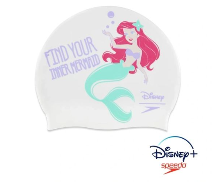 Speedo Disney Mermaid Silicone Junior Swim Cap - White - Zoom Image 1