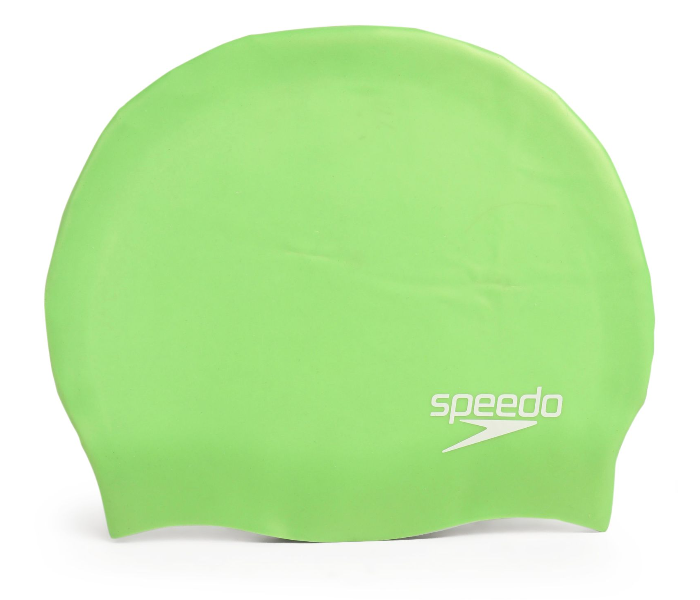 Speedo Plain Moulded Silicone Swim Cap - Green - Zoom Image 2