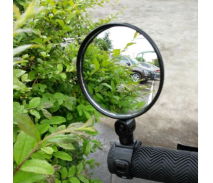 Stainless Steel Lens 360 Degree Rotatable Handlebar Rear View Mirror - Black - Zoom Image 1