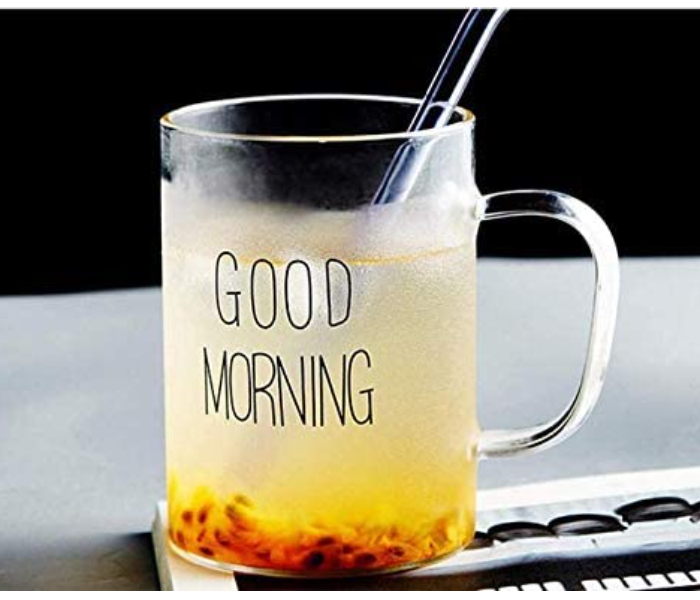 Glass Mug with Handle Good Morning Printed - Zoom Image 4