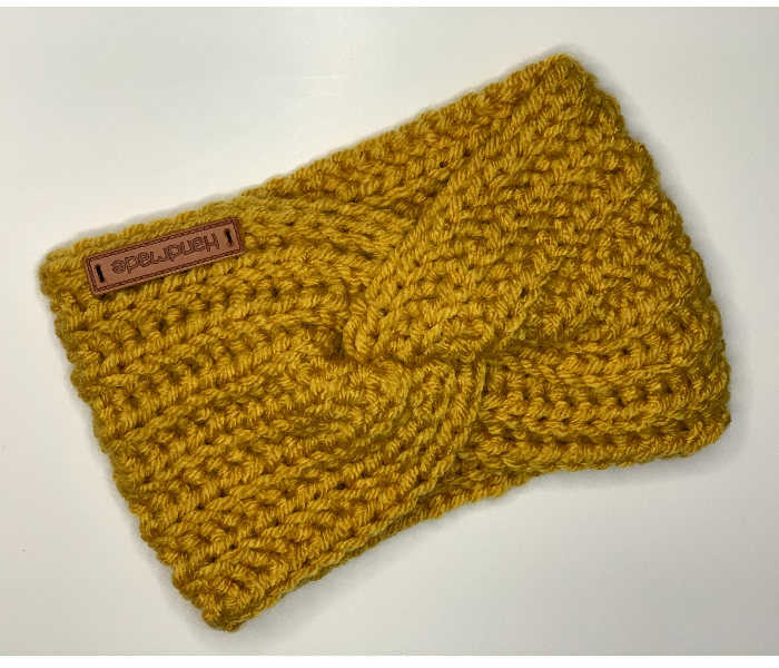 Crochet CCHB-3 Twisted Soft Handmade Ear Warmer Headbands for Children - Yellow - Zoom Image 1