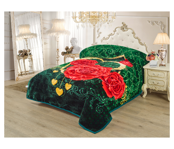 Stargold  SG-BL2037 15Lbs 2Ply Double Bed Embossed Super Soft Blanket - Green - Zoom Image