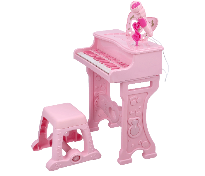 Merriboy MBMI1977 37 Keys My Piano Musical Set with Microphone and Stool - Pink - Zoom Image 1