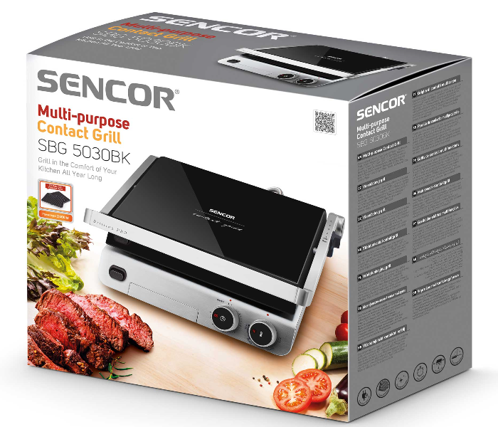 Sencor SBG 5030BK 2000 Watts Multi-Purpose Contact Grill with Exclusive Glass Design - Black - Zoom Image 3