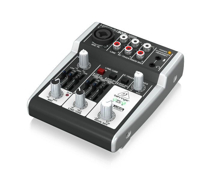 Behringer 302USB Premium 5 Input Mixer with XENYX Mic Preamp and USB Audio Interface - Black - Zoom Image 3