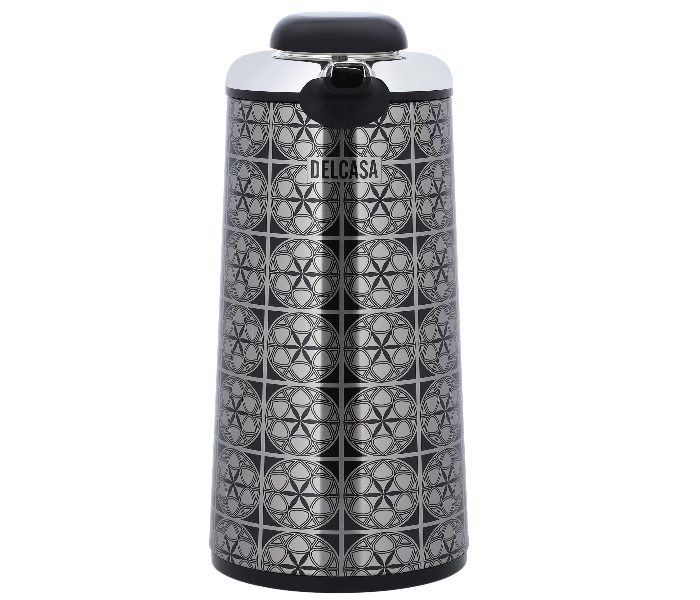 Delcasa DC2049 1.3Litre Stainless Steel Vacuum Flask - Black and White - Zoom Image 3