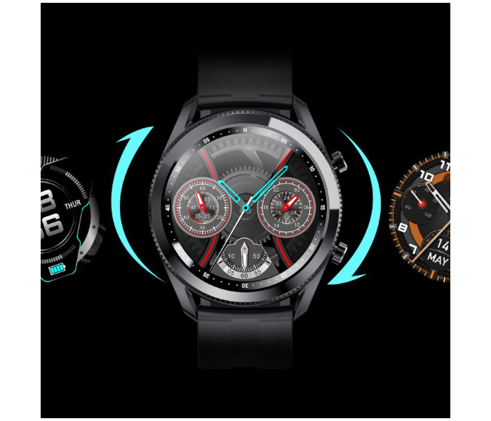 F5 Rotatable Bezel Screen with Touch Control Heart Rate Sleep Monitor and Business Sports Fitness Smart Watch - Black - Zoom Image 2