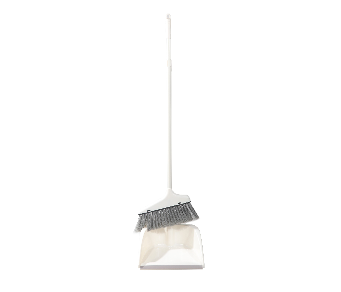 Delcasa DC1650 Durable Indoor and Outdoor Cleaning Brush with Dust Pan - White - Zoom Image