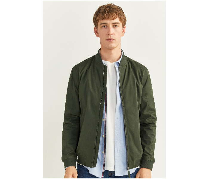 Springfield 283826520 XL Cotton Casual Jacket for Men - Dark Green - Zoom Image 2