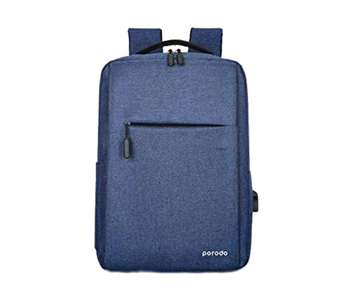 Porodo PD-BP16LP-BLU 15.6 Inch Nylon Fabric Lifestyle Computer Backpack with Adjustable Shoulder Strap - Blue - Zoom Image 1