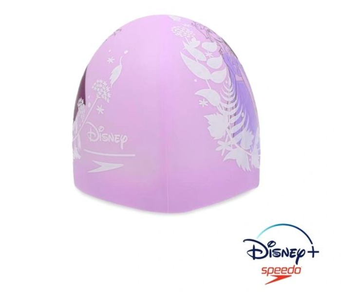 Speedo Disney Frozen II Silicone Junior Swim Cap - Lilac and White - Zoom Image 2