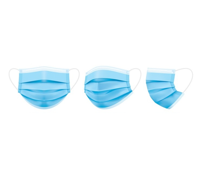 3 Layer Non- Woven Disposable Protective Face Mask - Blue - Zoom Image