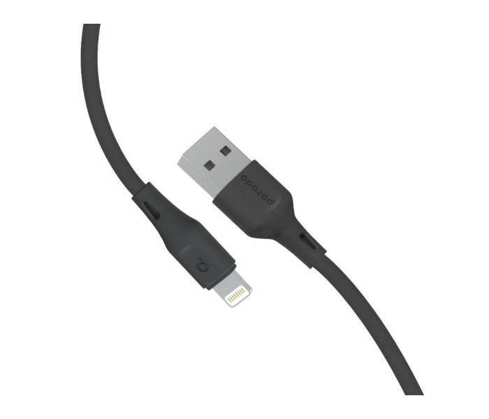 Porodo PD-U3LC-BK 3 Meter Durable PVC Lightning Cable with Fast Charge and Data Connector - Black - Zoom Image 2