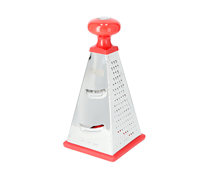 Delcasa DC1662 9 Inch 4 Side Multifunction Stainless Steel Kitchen Tower Grater - Silver and Red - Zoom Image 4