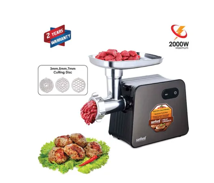 Sanford SF5858MG-B 2000 Watts Meat Grinder Mincer - Black and Silver - Zoom Image 4