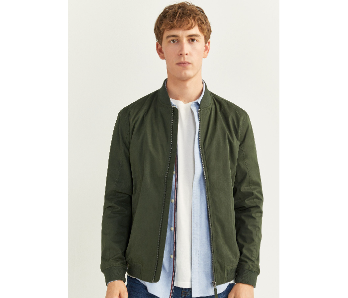 Springfield 283826520 XXL Cotton Casual Jacket for Men - Dark Green - Zoom Image 2