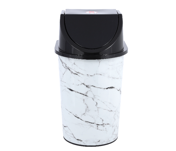 Delcasa DC1972 13Liter Lightweight Plastic Dustbin -Black and White - Zoom Image 3