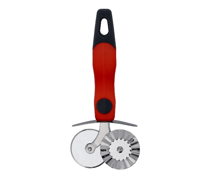 Delcasa DC1926 29X8.3 cm Stainless Steel Double Pizza Cutter -Silver and Red - Zoom Image 1