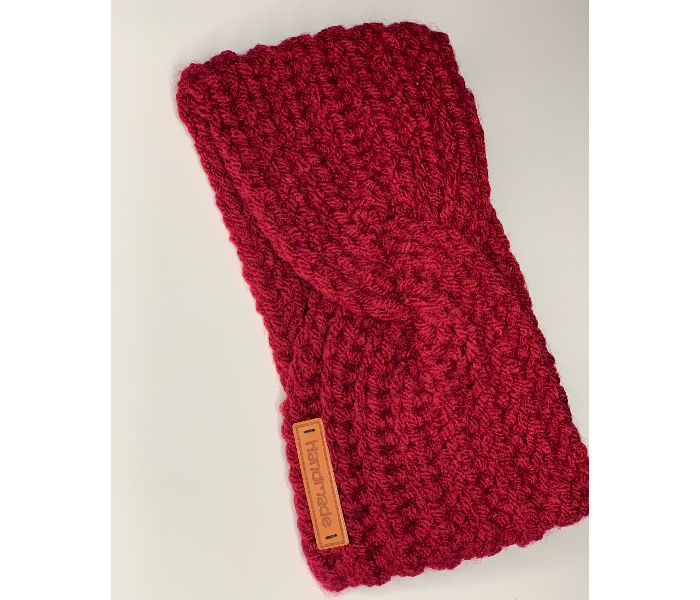 Crochet CCHB-2 Twisted Soft Handmade Ear Warmer Headbands for Kids - Red - Zoom Image 2