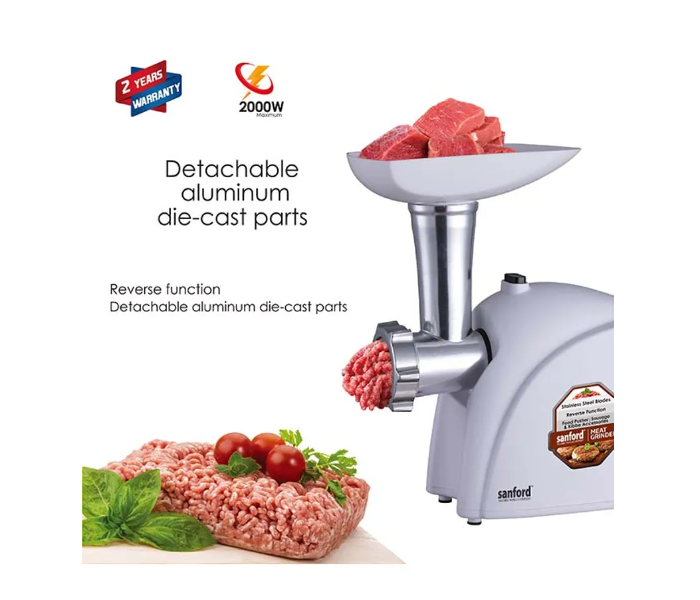 Sanford SF5862MG-A 2000 Watts Portable Meat Grinder - White - Zoom Image 4