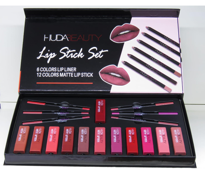 Huda Beauty 18 Pieces Matte Lip Stick Set - Zoom Image 2