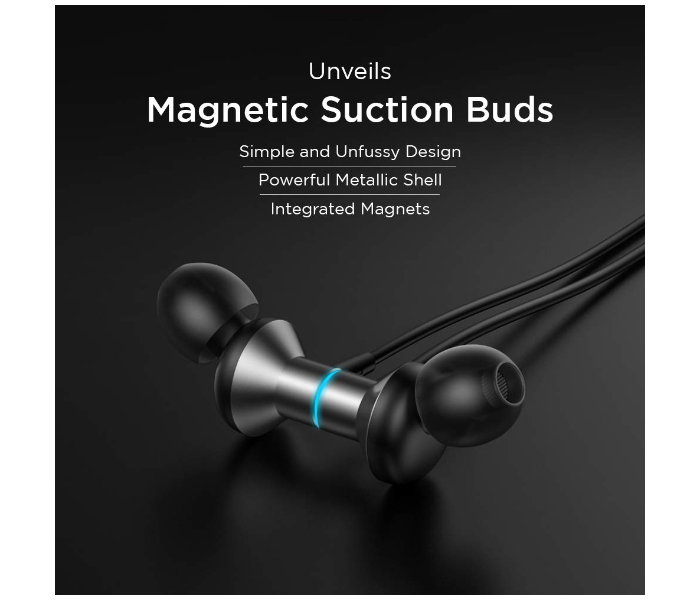 Lenovo HE05 V5.0 Waterproof Neckband Touch Wireless Earphones with Mic - Black - Zoom Image 3