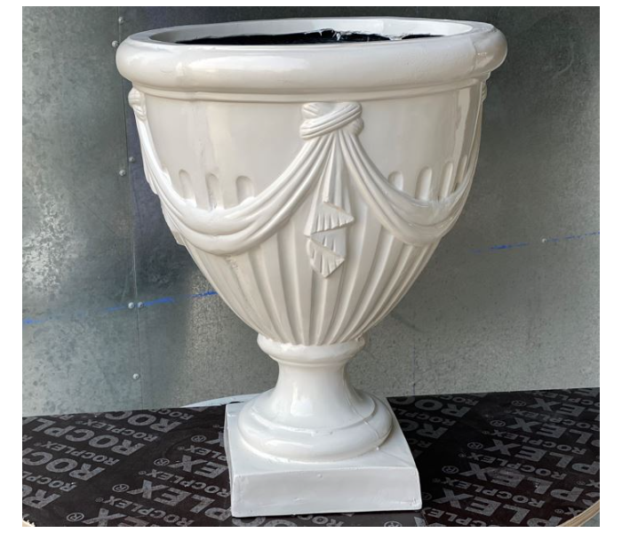 Grace GQ-503/A 470x585mm Exotic Royal Design Garden GRP Planters for Interior and Exterior - White - Zoom Image 1