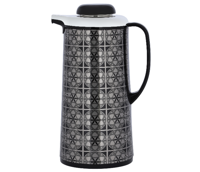 Delcasa DC2049 1.3Litre Stainless Steel Vacuum Flask - Black and White - Zoom Image 1