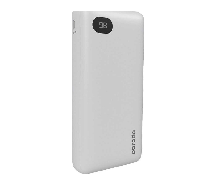 Porodo PD-PBFCH003-WH 20000mAh 4-Port Portable Type-C and Micro USB Power Bank with LED Digital Power Display - White - Zoom Image 2