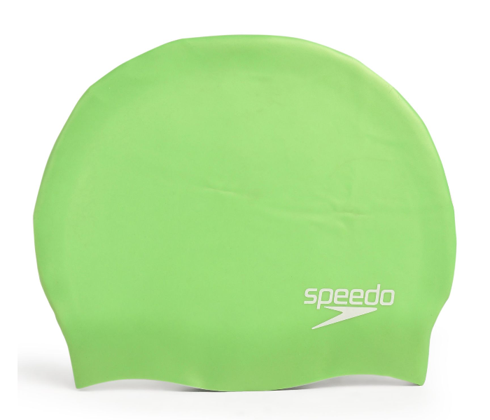 Speedo Plain Moulded Silicone Swim Cap - Green - Zoom Image 1