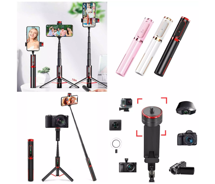 Remax RL-EP05 PRO 2 in 1 Life Swein Series Tripod and Selfie Stick -Pink - Zoom Image 3