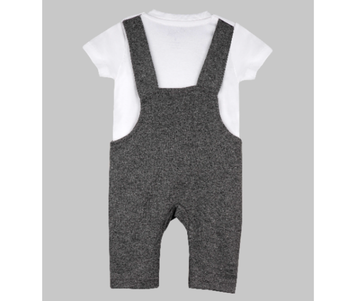 Popees Pepson Comfortable Dungaree with Tshirt for 2 Years Babies - Grey - Zoom Image 3