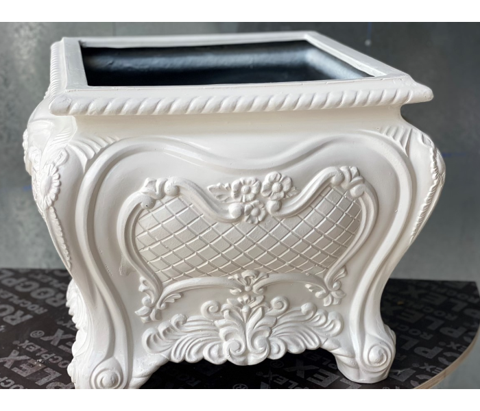 Grace GQ-102/A 520x480mm Interior Exterior Exotic Royal Design Garden GRP Planter 7 - White - Zoom Image 1