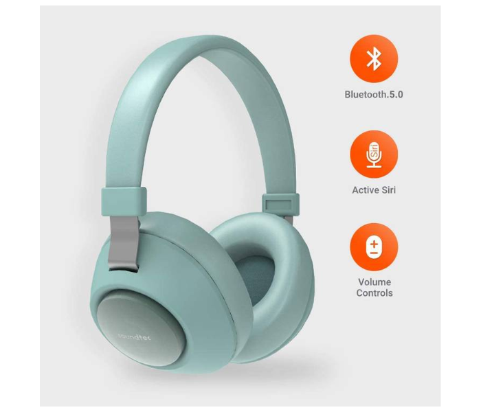 Porodo PD-X1008WLH-GN Portable Wireless Bluetooth Over-Ear Headphone with Noise Cancelling - Green - Zoom Image 1