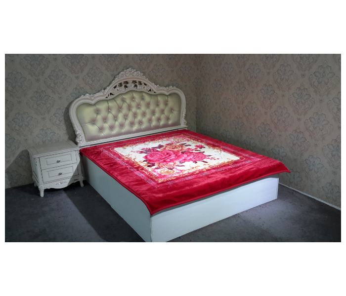 Stargold  SG-BL2038 20Lbs 2Ply Double Bed Embossed Super Soft Blanket - Red and Beige - Zoom Image