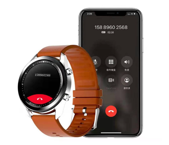 F5 Rotatable Bezel Screen with Touch Control Heart Rate Sleep Monitor and Business Sports Fitness Smart Watch - Brown - Zoom Image 2