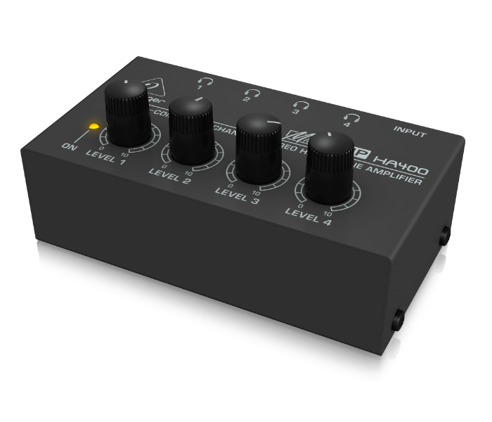 Behringer HA400 Ultra-Compact 4 Channel Stereo Headphone Amplifier - Black - Zoom Image 2