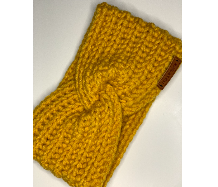 Crochet CAHB-1 Twisted Soft Handmade Ear Warmer Headbands for Adults - Yellow - Zoom Image 2