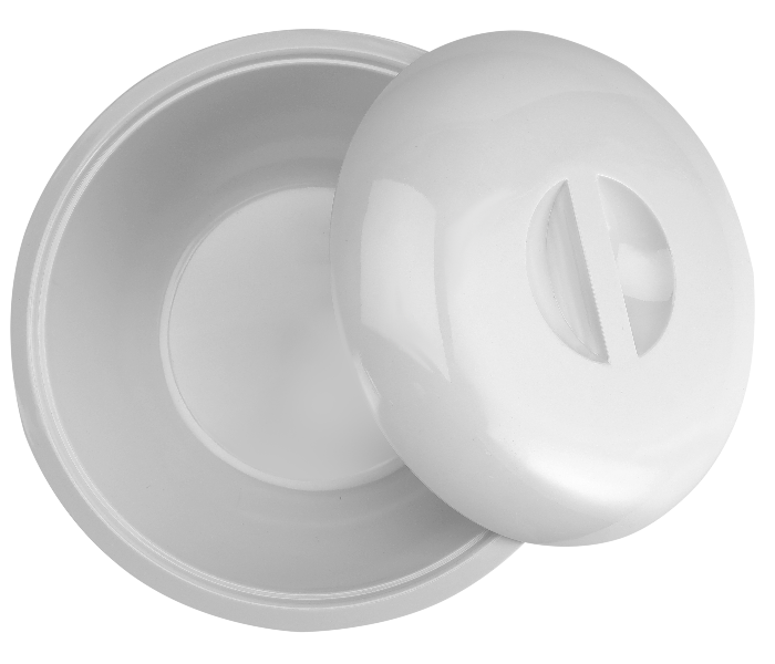 Delcasa DC2336 10.25 Inch Melamine Bowl with Lid - White - Zoom Image 3