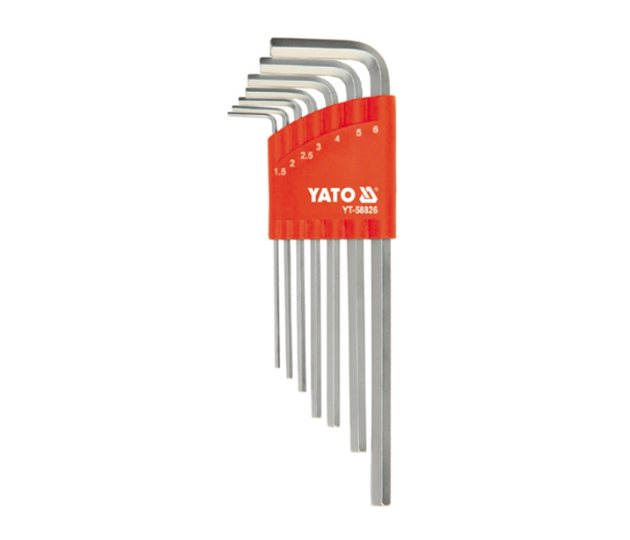 Yato YT-58826 7 Piece Cr-V Steel Long Type Hex Key Set - Silver - Zoom Image