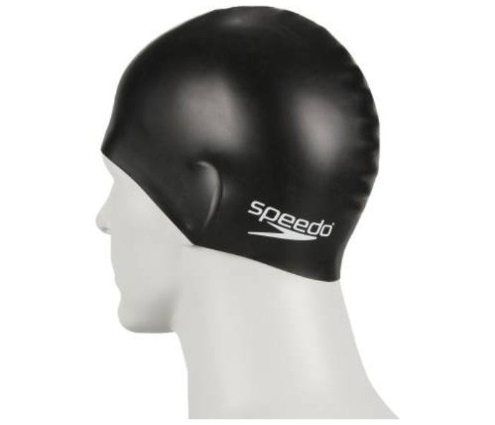 Speedo Junior Plain Moulded Silicone Swimming Cap - Black - Zoom Image 2