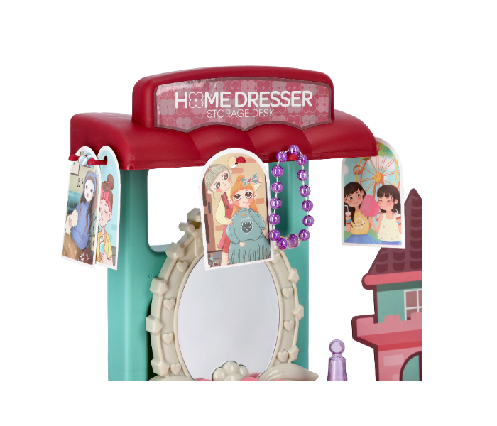 Merriboy MBKS2601 Magic Dresser Storage Vanity Table Playset for Kids - Blue and Pink - Zoom Image 5