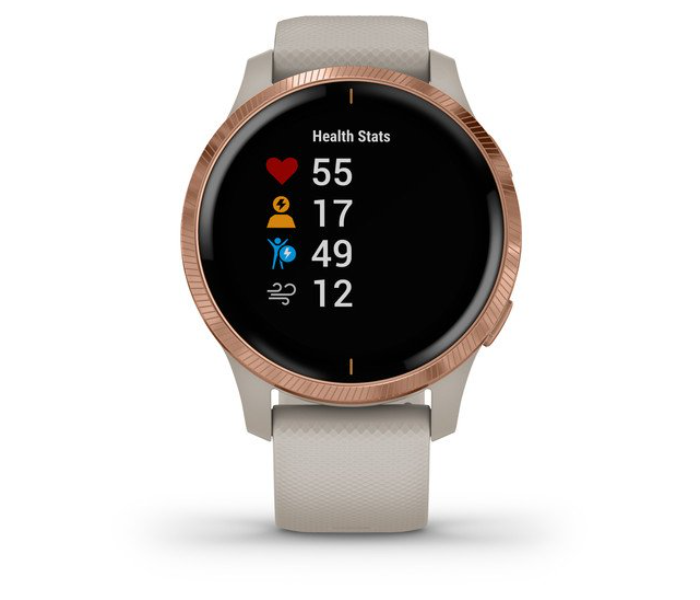 Garmin 010-02173-22 Venu GPS Smartwatch with Rose Gold Hardware and Band - Light Sand - Zoom Image 2