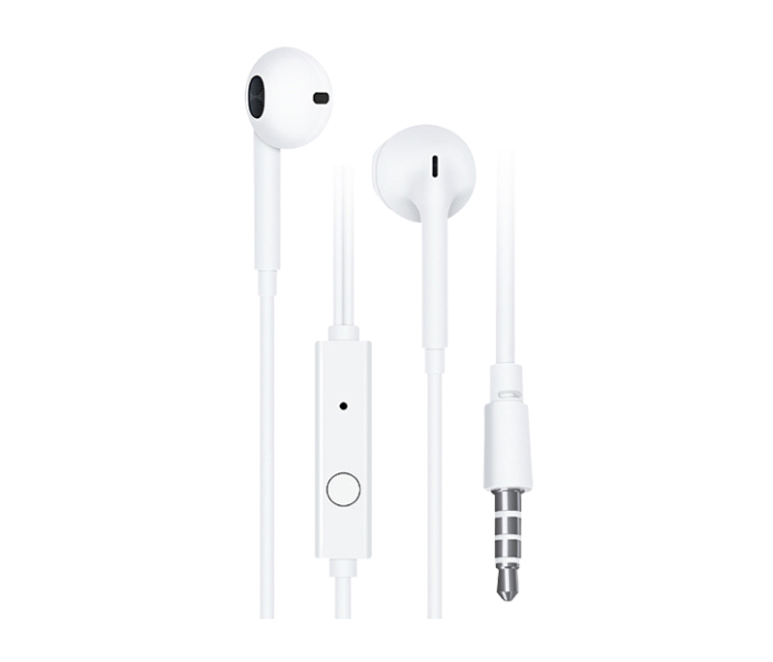 Elexro Elex-HS1005-WH Button Remote Wired Earphone with Microphone - White - Zoom Image