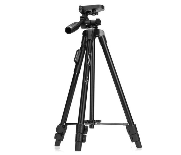 Yungten VCT-5208 Professional Tripod for Mobile and Camera With Bluetooth Remote Control Shutter For Mobile Phones, DSLR, and Sports Cameras - Black - Zoom Image 3