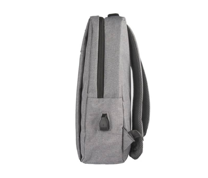 Porodo PD-BP16LP-GRY 15.6 Inch Nylon Fabric Lifestyle Computer Backpack with Adjustable Shoulder Strap - Gray - Zoom Image 3