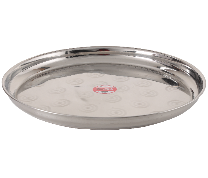 Delcasa DC2207 35Cm Stainless Steel Round Serving Tray - Silver - Zoom Image 2